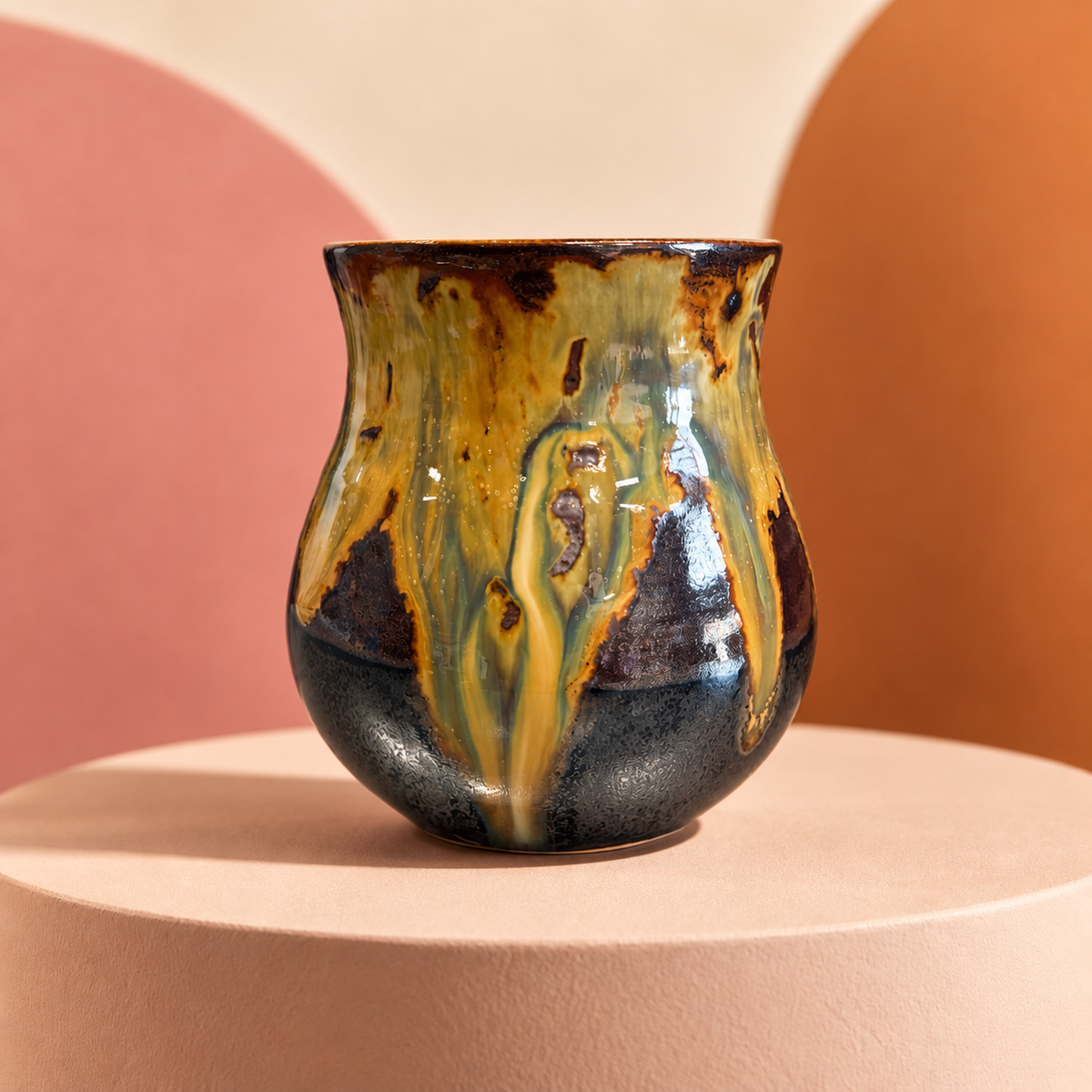 Mugg med mörk glasyr, baksida