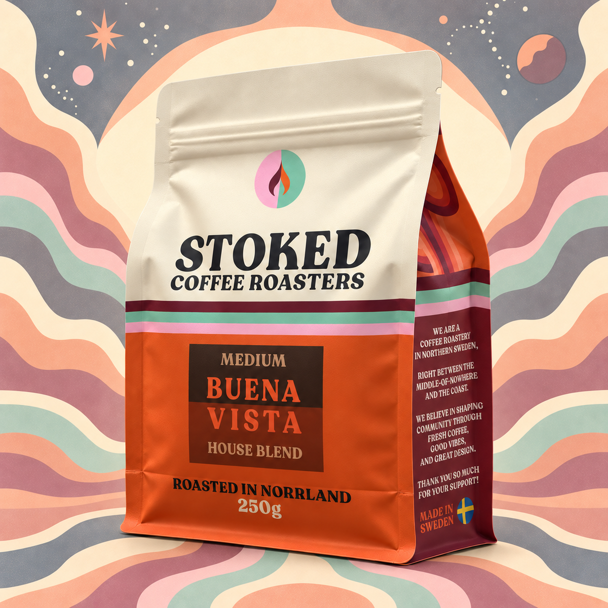 Buena Vista coffee bag side mockup – V2
