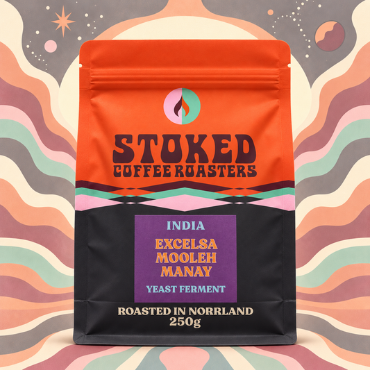 Mooleh Manay Excelsa coffee bag front mockup – V2