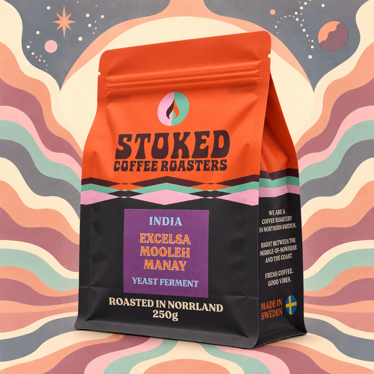 Mooleh Manay Excelsa coffee bag side mockup – V2