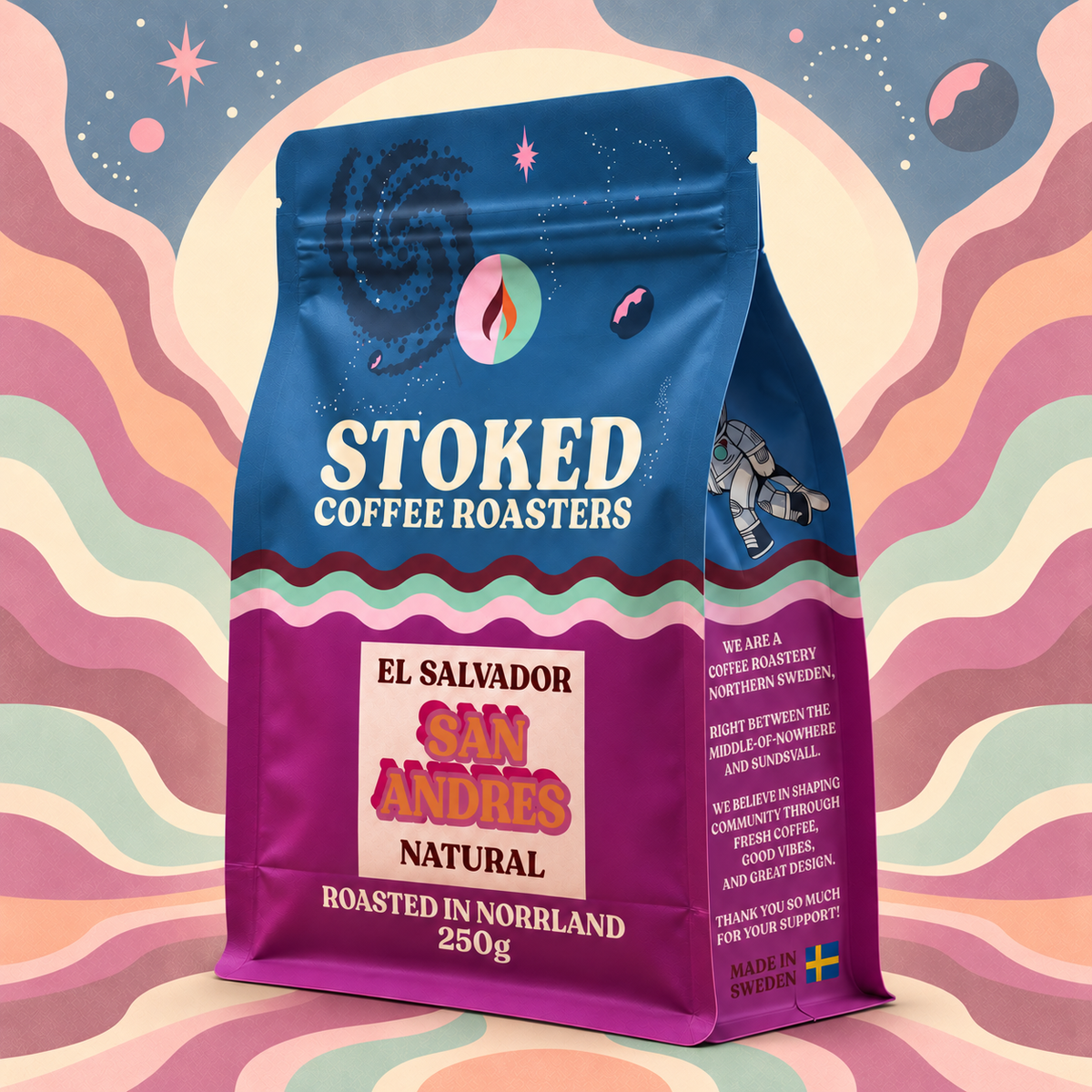 El Salvador Finca San Andrés SL28 Natural coffee bag side mockup – V2