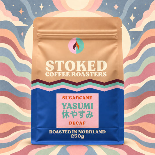 Yasumi Sugarcane Decaf coffee bag front mockup – V2